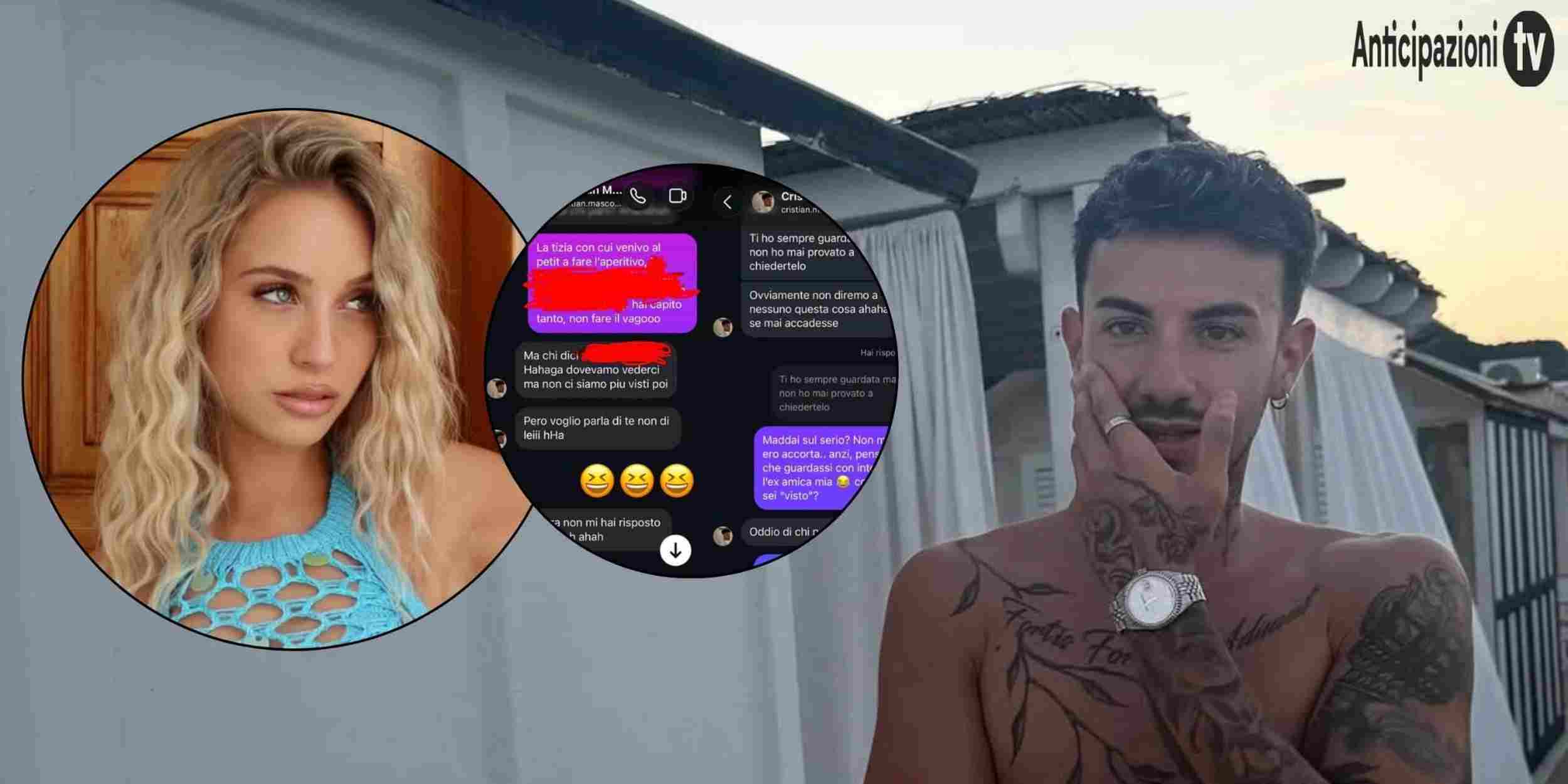 Cristian Mascolino e Soraya Sabetta. con lo screenshot delle chat di lui