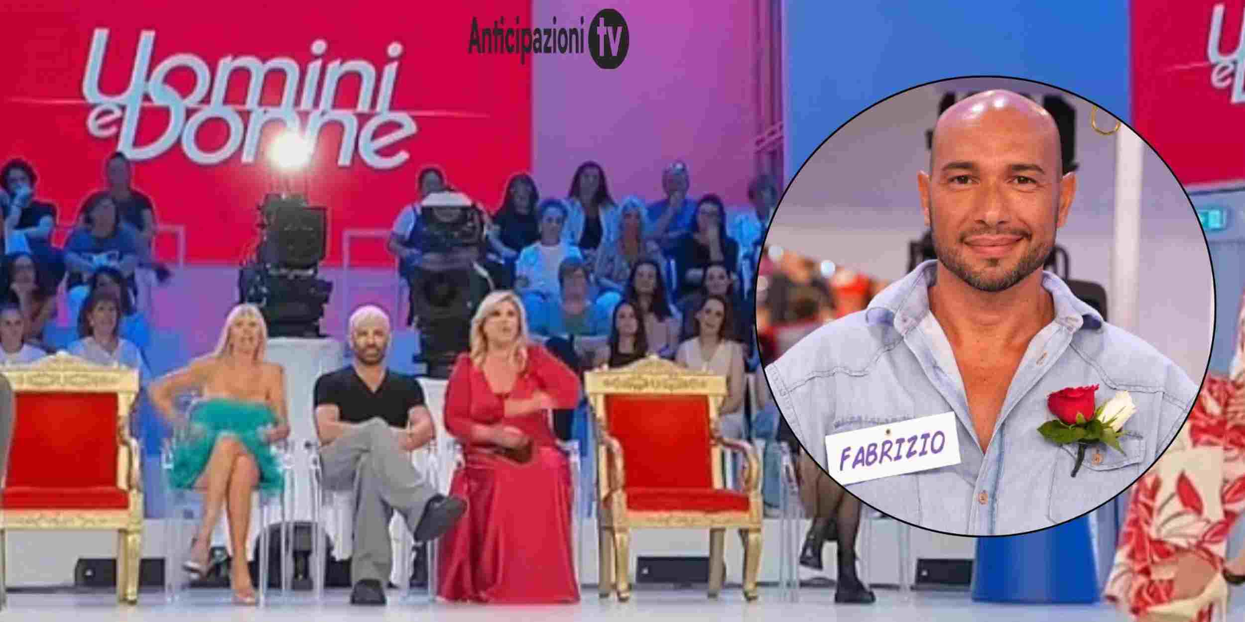Fabrizio nello studio di Uomini e Donne.