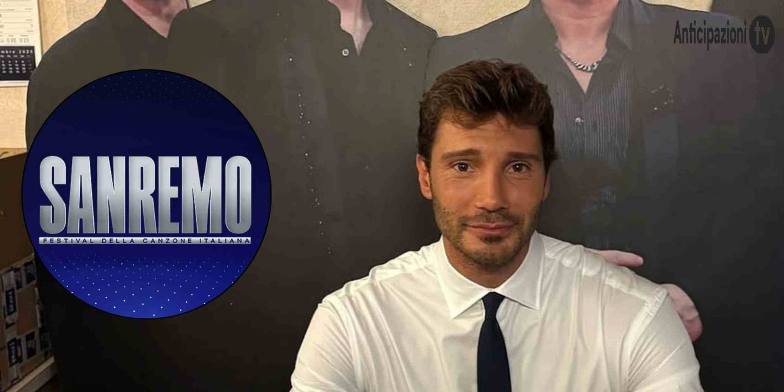 Stefano De Martino e il logo di Sanremo