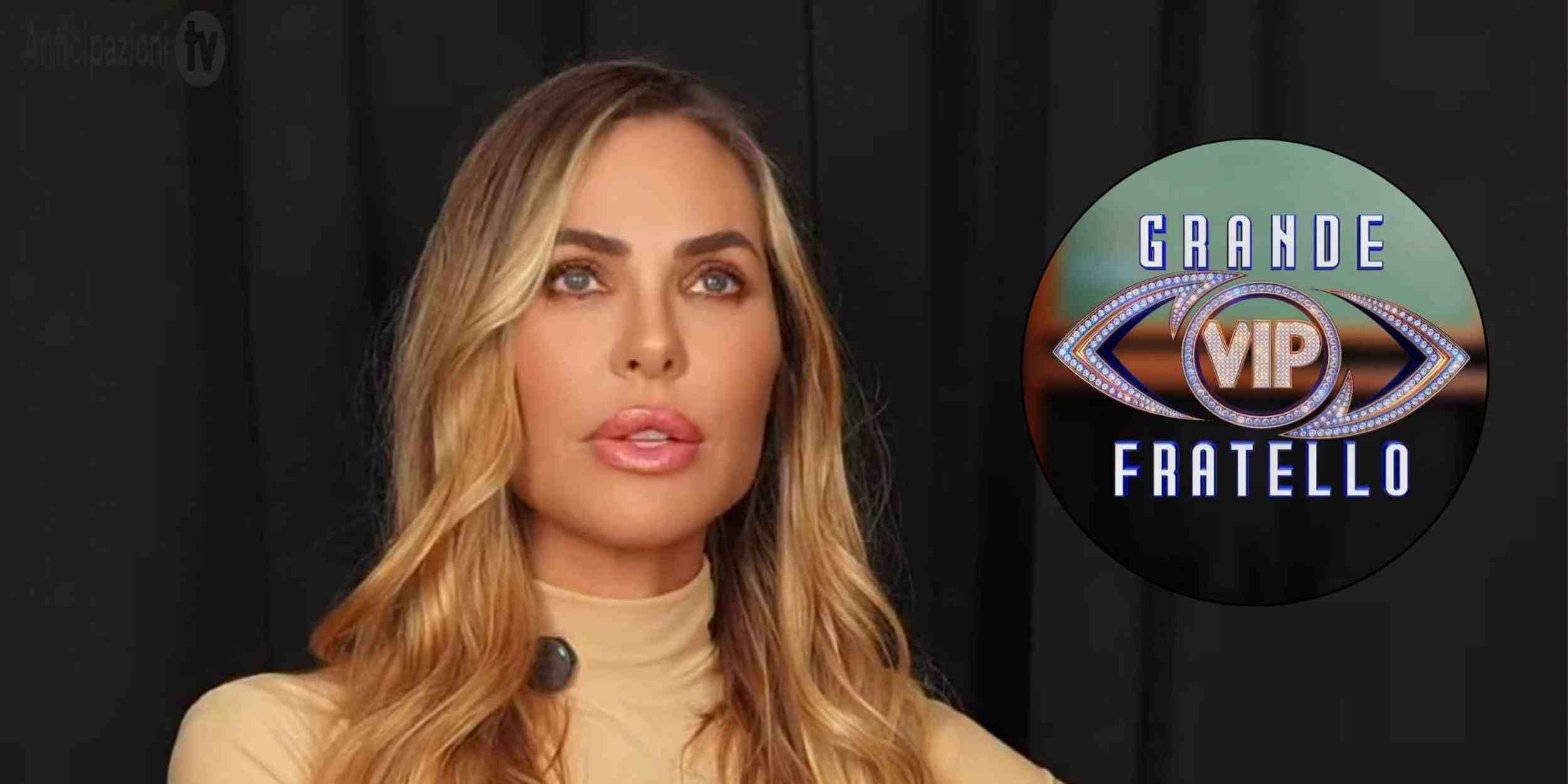 Ilary Blasi e il logo del GF VIP