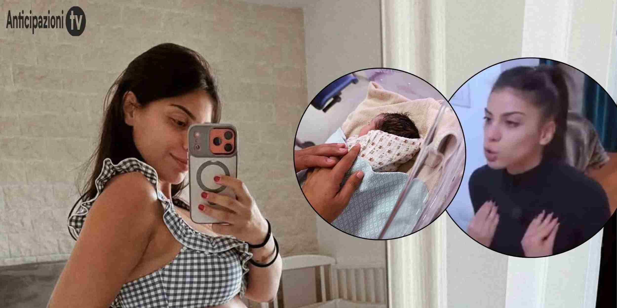 Irene Capuano durante la gravidanza e dopo la nascita di Greta