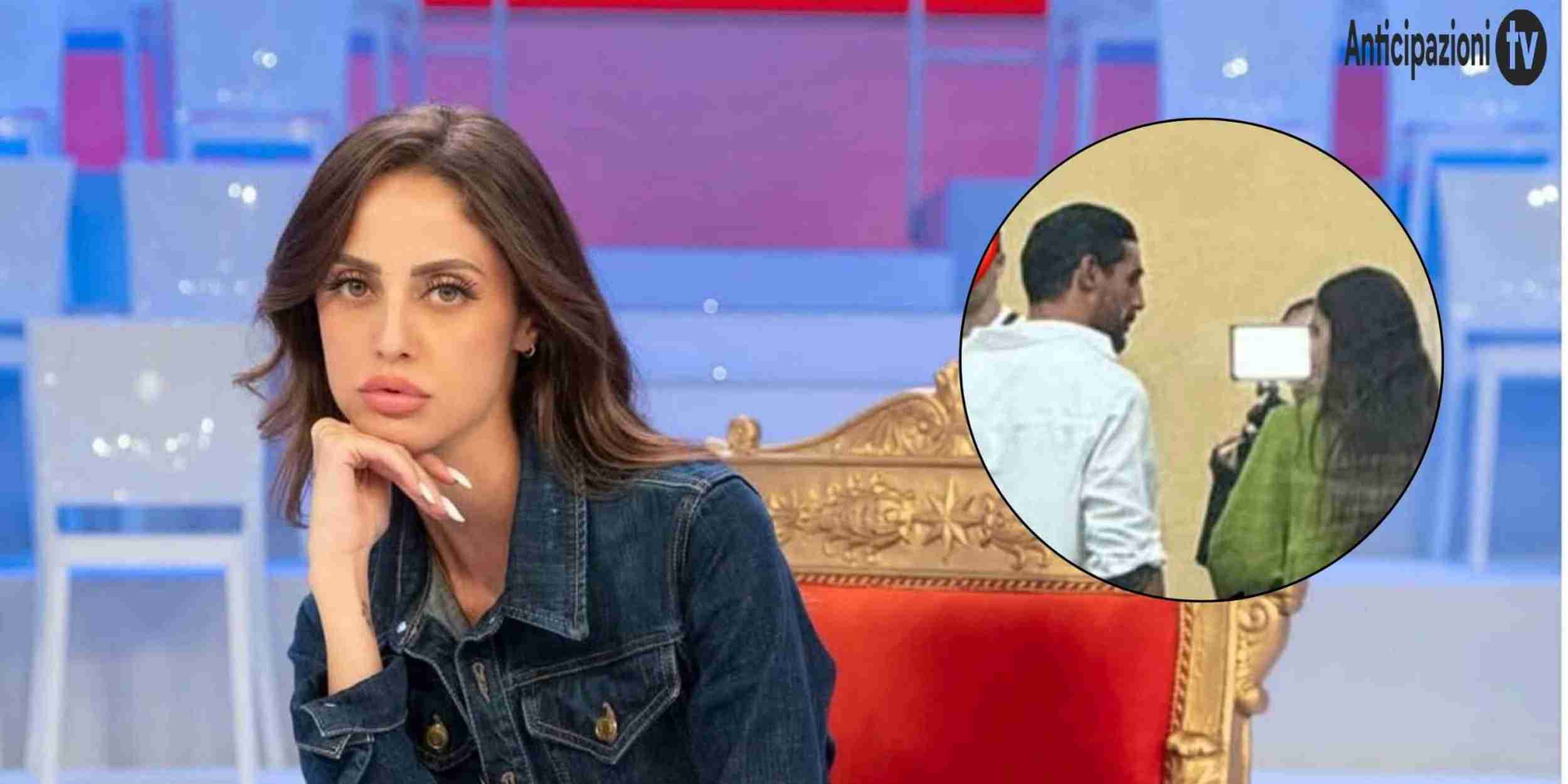 Giorgia Angeloni di Uomini e Donne in esterna con Lorenzo Andreozzi