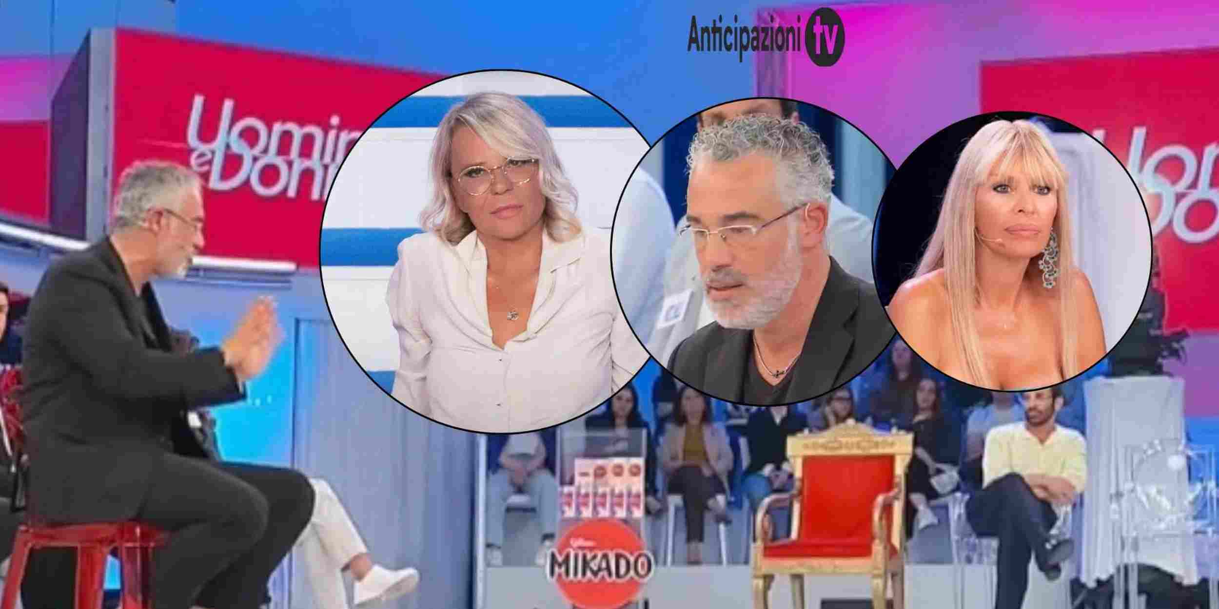 Sebastiano Mignosa, Maria De Filippi e Alessandra Mussolini nello studiio di Uomini e Donne 2026-2027