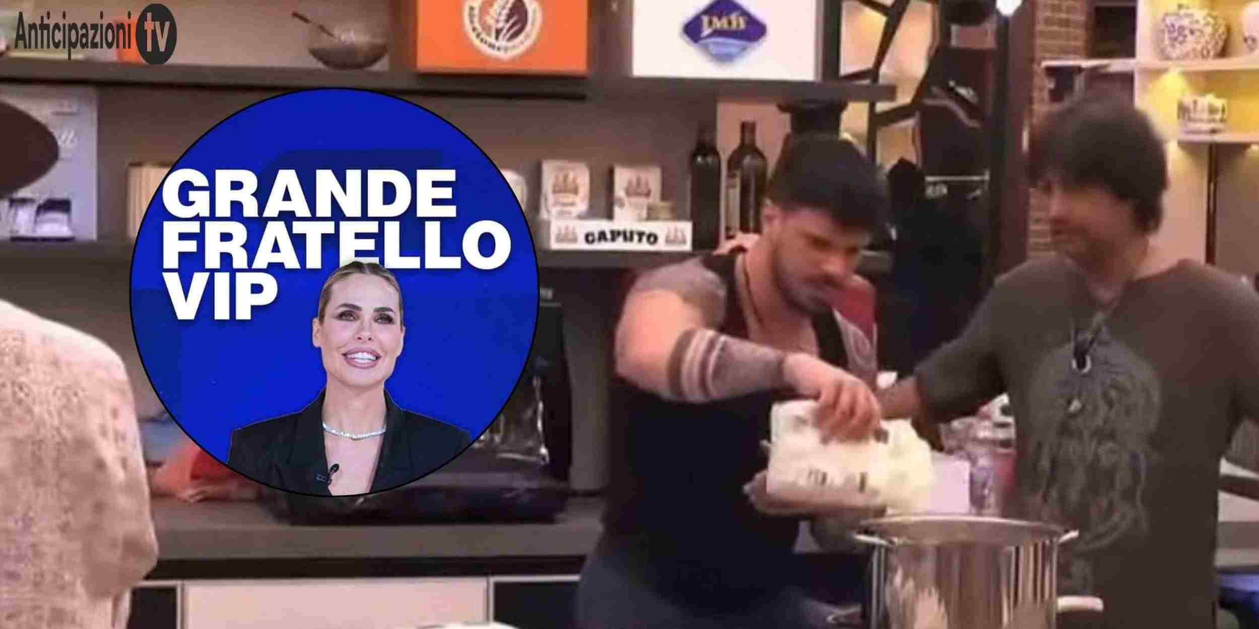 Simone Annichiarico nel momento della squalifica dal GF VIP 2026