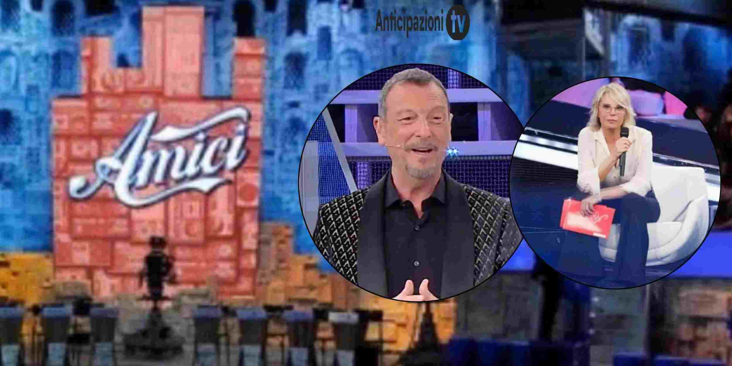 Lo studio di Amici, Amadeus e Maria De Filippi