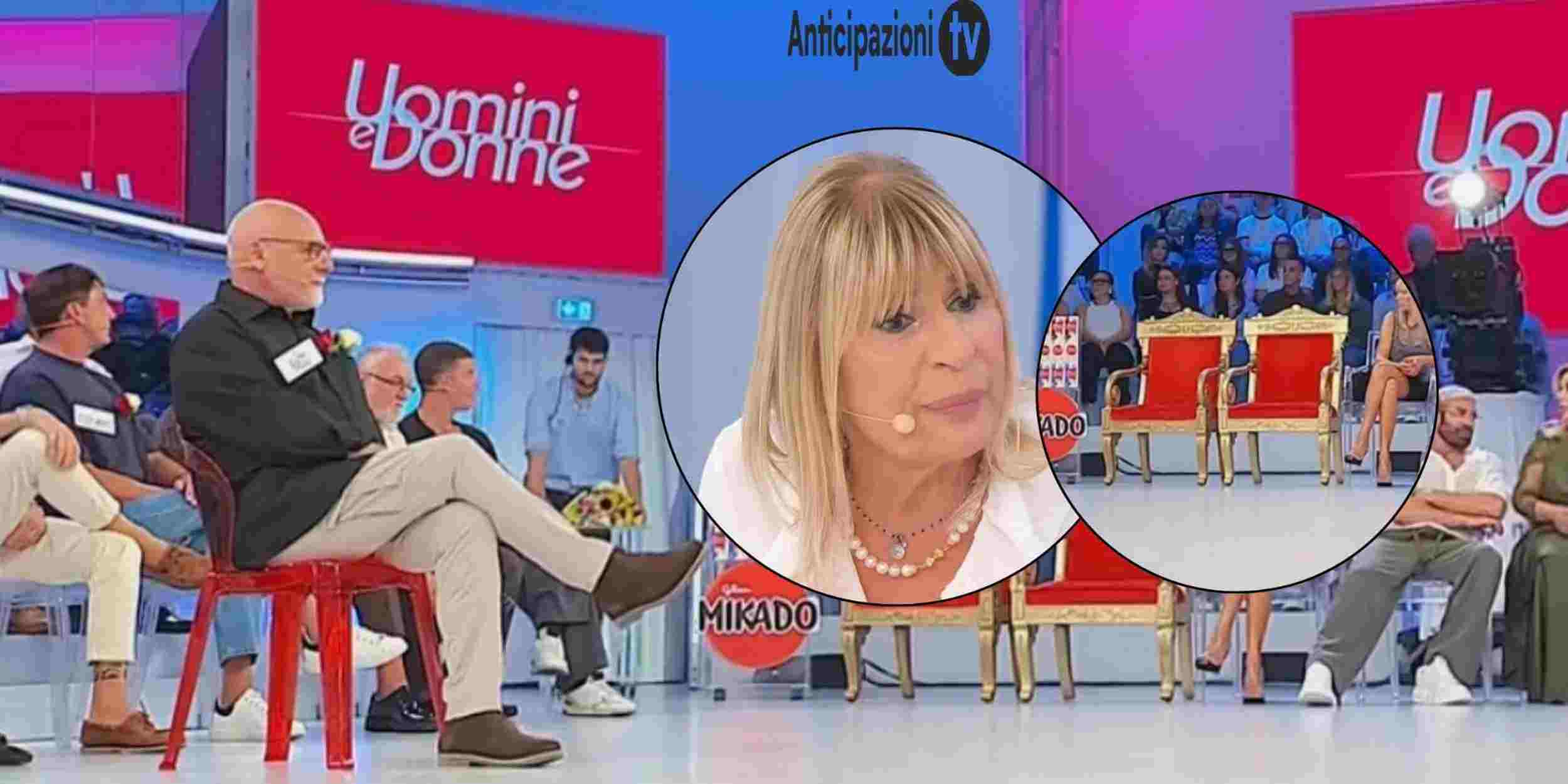 Lo studio di Uomini e Donne con Gemma e Fabio.